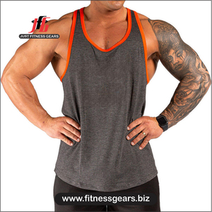 JUST FITNESS GEARS Men's Knitted Plus Size <b>Stringer</b> Singlet Workout Gym <b>Vest</b> Sleeveless Breathable Lightweight Customizable - Product Image 3