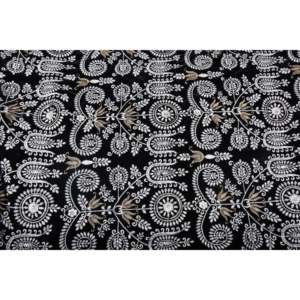 Tissu en velours brodé épais au mètre, 54 pouces de large, motif Paisley noir uni pour rembourrage de canapé - Product Image 3