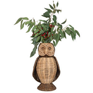 Vase de table tissé hibou de saule accessoire décoratif pour la maison - Product Image 3