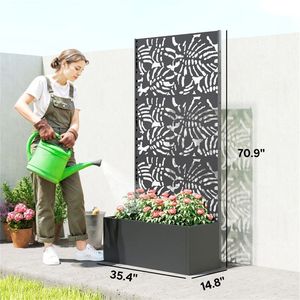 Pot de fleurs en métal pour plantes d'extérieur, élégant et décoratif - Product Image 6
