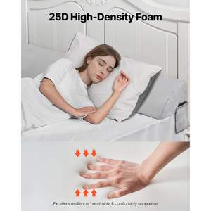 76 "x 10" x 6 "Cama de felpa Cuña Almohada Lectura y descanso en cama Gap Filler para cabecero Llenar 0-7" Gap - Product Image 3