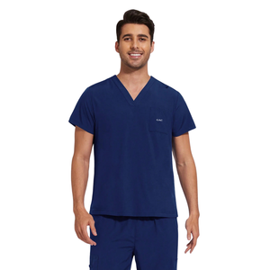 Ensemble de blouses médicales unisexes, haut à col en V à manches courtes, pantalon cargo jogger, tissu tissé polyester/coton, uniforme confortable pour l'hôpital - Product Image 3