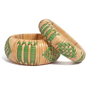 สร้อยข้อมือกำไลข้อมือหวายธรรมชาติกำไลข้อมือกว้างและบางอุปกรณ์เสริมสำหรับหญิงสาว - Product Image 5