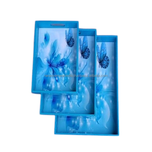 Bandeja de servicio de madera Premium más vendida, forma rectangular para café y decoración de comedor, disponible a precio de mercado de mayorista - Product Image 4