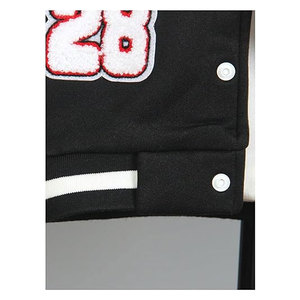 Chaqueta Varsity con Gráficos de Letras, Cuello Color Block, Manga Larga, Estilo Béisbol, Casual, Streetwear, Moda, Mezcla de Algodón - Product Image 5