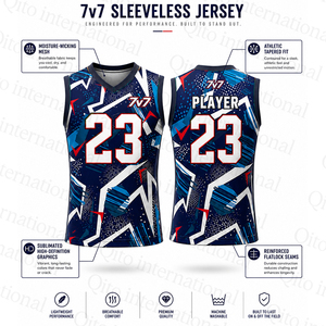 Set Personalizzato OEM per Uniforme da Football 7 contro 7, Maglia Senza Maniche Sublimata, Pantaloncini a Compressione, Felpa con Cappuccio, Zaino, <span class=keywords><strong>Kit</strong></span> Completo - Product Image 2