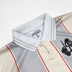 เสื้อฟุตบอลลายทางคลาสสิคสำหรับผู้ชาย ปี 2026 แขนสั้น คอปกพับได้ ระบายอากาศได้ดี ผลิตจากโพลีเอสเตอร์ ทรงปกติสำหรับผู้ใหญ่ - Product Image 3