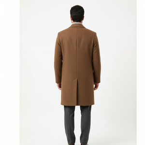 <b>Men's</b> Warm <b>Wool</b> Canvas <b>Overcoat</b> Lining Customized Fabric Quick Dry Breathable <b>Long</b> Winter Classic OEM Custom Logo - Product Image 2