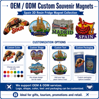 Souvenir personnalisé en résine 3D Espagne : Barcelone, Sagrada Familia, Madrid, Tourneuse de tauromachie – Forme sur mesure, robuste, écologique, vente en gros