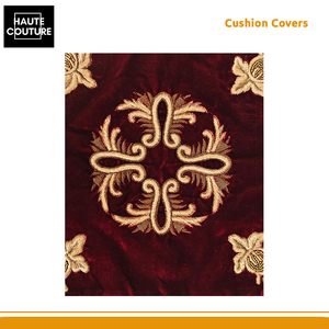 Gran oferta: Terciopelo mahron bordado a mano con hilo metálico de 32 x 32 cm, del fabricante y exportador de mayor renombre de la India. - Product Image 4