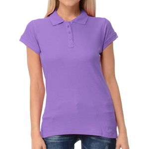 เสื้อโปโลผู้หญิงสีเทาเข้มแขนสั้นสีพื้นผ้าถักลำลองความยาวปกติ - Product Image 4