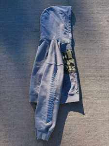 Sweat à capuche zippé vintage personnalisé pour homme, effet vieilli, imprimé graphique délavé à l'acide, streetwear, coton épais, écologique, hiver, OEM - Product Image 3