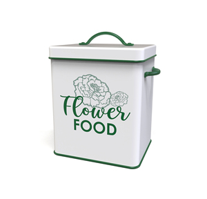 Flower Food Storage Container Rectangle Metal Enameled Airtight Kitchen Use with Metal Lid and Handle - Product Image 3