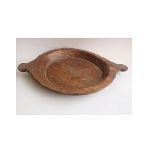 Bol à pâte en bois artisanal - Plateau à pain rustique en bois de Paulownia, centre de table vintage, grand bol en bois - Product Image 1