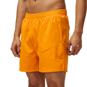 <b>Men's</b> Eco-Friendly Solid <b>Yellow</b> Elastic Waist Quick Dry Breathable Running <b>Shorts</b> with Pockets Casual Fitness Gym Wear - Product Image 5