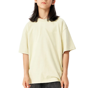 T-shirt en coton 100% pur de haute qualité, 210 g/m², poids lourd, impression personnalisée du logo, coupe ample, épaules tombantes, streetwear, enfants, femmes - Product Image 4