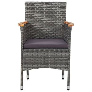 Chaises de patio en poly rotin 2pcs en gris - Product Image 5