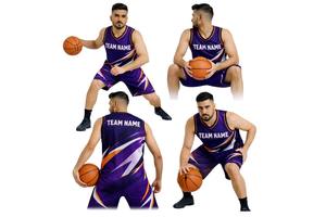 Ensemble d'uniformes de basket-ball personnalisés par sublimation, col rond, sans manches, avec short, ensemble d'uniformes de basket-ball sur mesure - Product Image 6
