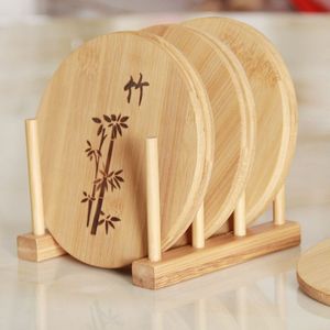 Flower Shape Bamboo Coaster Set Non Slip <b>Mats</b> & Pads Modern Design - Product Image 3