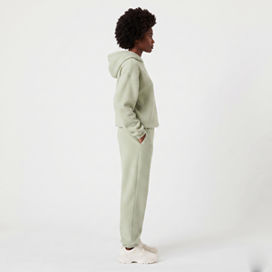 Sweat-shirt à capuche pour femme, hiver, uni, streetwear, 100% polyester polaire, coupe ample oversize et carrée, style survêtement, avec pantalon large - Product Image 3
