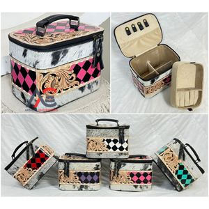 Nuevo Estuche de Joyería Personalizado Hecho a Mano en Cuero Genuino de Vaca, Organizador de Viaje Estilo Western para Collares y Pendientes - Product Image 1