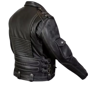 Chaqueta de Motocicleta Unisex de Cuero PU para Invierno, Chaqueta de Motociclista de Secado Rápido con Bolsillos con Cremallera, Ropa Exterior Informal y Cálida para Otoño - Product Image 3