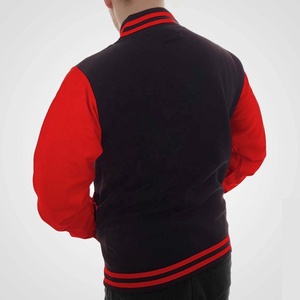 Chaqueta/abrigo universitario estilo béisbol para hombre, roja, de lana, resistente al viento, ecológica, gruesa para invierno, 300g, poliéster/algodón - Product Image 2