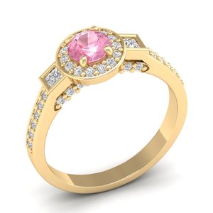Bague REYES Nouveau Design en Argent Sterling 925 avec Morganite Ronde de 0,5 Carat et Moissanite – Cadeau d'Anniversaire Idéal - Product Image 2