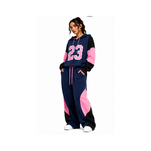 Oversized Drop Shoulder Hoodie Baggy <b>Trouser</b> Tracksuit Set Trendy Casual Streetwear Gym Workout Fitness Sportswear - Product Image 5