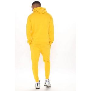 Conjunto de chándal de lana de algodón 100% para hombre, conjunto de 2 piezas personalizado, chándal de lana de algodón en blanco, conjunto de pantalones de chándal y Sudadera con capucha de invierno para hombre - Product Image 3