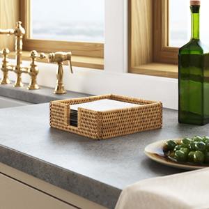 Panier de rangement en rotin tressé à la main boîte à papier pour voiture porte-serviettes en osier naturel paniers distributeurs carrés - Product Image 2