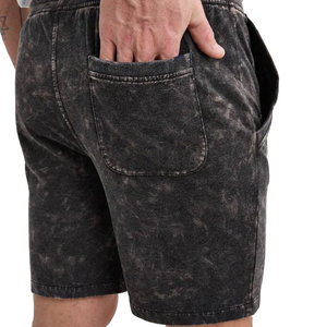 Shorts décontractés respirants pour homme, style streetwear, délavés à l'acide, en coton vintage, confortables - Product Image 4