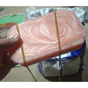 Classique Beige Résine Artisanat Embrayage À La Main Designer Femmes Sac À Main Élégant Soirée De Mariage Accessoire En Gros En Vrac - Product Image 5