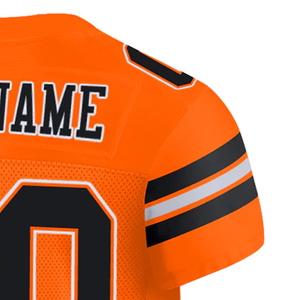 Orange Mesh American Football Jersey V-Neck Short Sleeve Breathable Moisture Wicking Sublimated Print Front Team <b>Name</b> 00 Unisex - Product Image 4