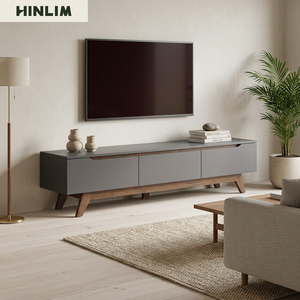 Modern Durable <b>TV</b> <b>Stand</b> 1.8m MDF Walnut Black Modern Classic Freestanding Storage Cabinet Living Room Furniture Fits 65 in up - Product Image 4