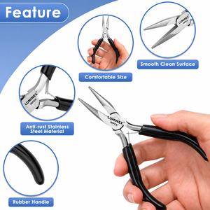 LUMINEX IMPEX LUB=113 <b>Long</b> <b>Nose</b> Stainless Steel Lightweight Smooth Work Jewelry Making Polishing Pliers - Product Image 4