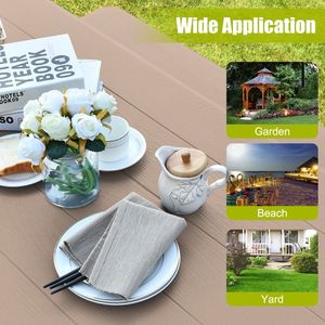 Outdoor Picnic <b>Table</b> <b>and</b> <b>Bench</b> Garden <b>Set</b> with Durable Metal Base for Picnics <b>and</b> Leisure - Product Image 3