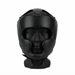 Casque de boxe professionnel en cuir de vachette avec rembourrage en mousse EVA haute densité, équipement de protection pour les arts martiaux - Product Image 2