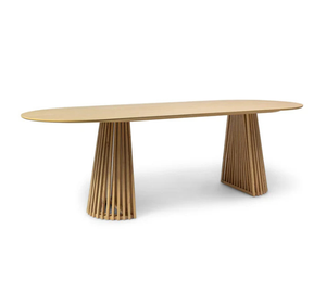 Juego de Comedor Moderno de 8 Piezas en Madera de Teca Sólida con Sillas Tapizadas, Diseño Minimalista para Hogar, Hotel y Villa - Product Image 4