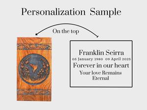 Personalized Rosewood Hummingbird Urn Floral Pet Human Ashes <b>Keepsake</b> FOR HUMan ashes medium size 9x5.5 inches urn <b>box</b> - Product Image 6