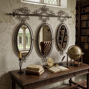 Miroir décoratif artisanal réglable en fer forgé de style européen moderne haut de gamme - Product Image 4