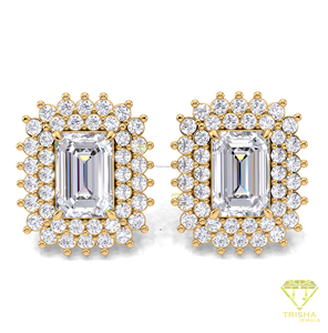 Hip Hop Square Bling Earrings White Gold Finish Luxury Streetwear Jewelry Fashion Accessory For Men Women Trendy Party Club Wear - Product Image 5
