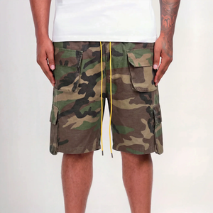 Shorts en denim de coton personnalisés, 6 poches, surdimensionnés, shorts cargo de créateur pour hommes, shorts baggy camouflage d'été pour hommes - Product Image 2