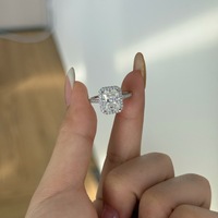 Cincin Pernikahan Perak Sterling 925 Moissanite Mewah Terlaris, Perhiasan Berkualitas Tinggi, Cincin Tunangan Wanita yang Indah