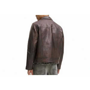 Veste en cuir de vachette de qualité supérieure fabriquée à la main pour homme Leathertex, style antique frotté à la main, pour vêtements de travail d'automne - Product Image 2