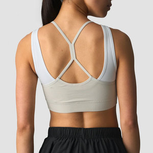 Sujetador Deportivo de Diseño Personalizado para Mujer, Ropa de Yoga de Doble Capa, Cuello en U, Ajuste al Cuerpo, Compresión, Transpirable, Ligero, Color Sólido - Product Image 2