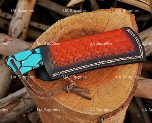 Couteau de chasse et de camping UA Supplies en acier inoxydable de qualité industrielle, à lame fixe, pointe clip, bec de faucon, avec trou pour le pouce, en résine - Product Image 4