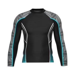 Custom Printed Breathable Quick Dry Spandex/Polyester MMA BJJ Rash Guard Digital Print OEM High Quality Rash Guard - Product Image 1