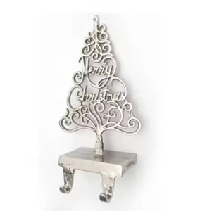 Rustic Metal <b>Stocking</b> <b>Holder</b> Decorative Accent for Holiday and Winter Celebrations - Product Image 1