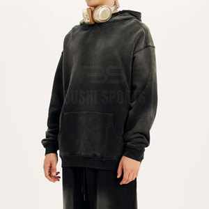 Sudadera con Capucha Premium Sun Fade Basics, Precio al por Mayor, Algodón Suave, Estilo Vintage Lavado, Ropa Casual, Sudaderas con Capucha Desgastadas - Product Image 4